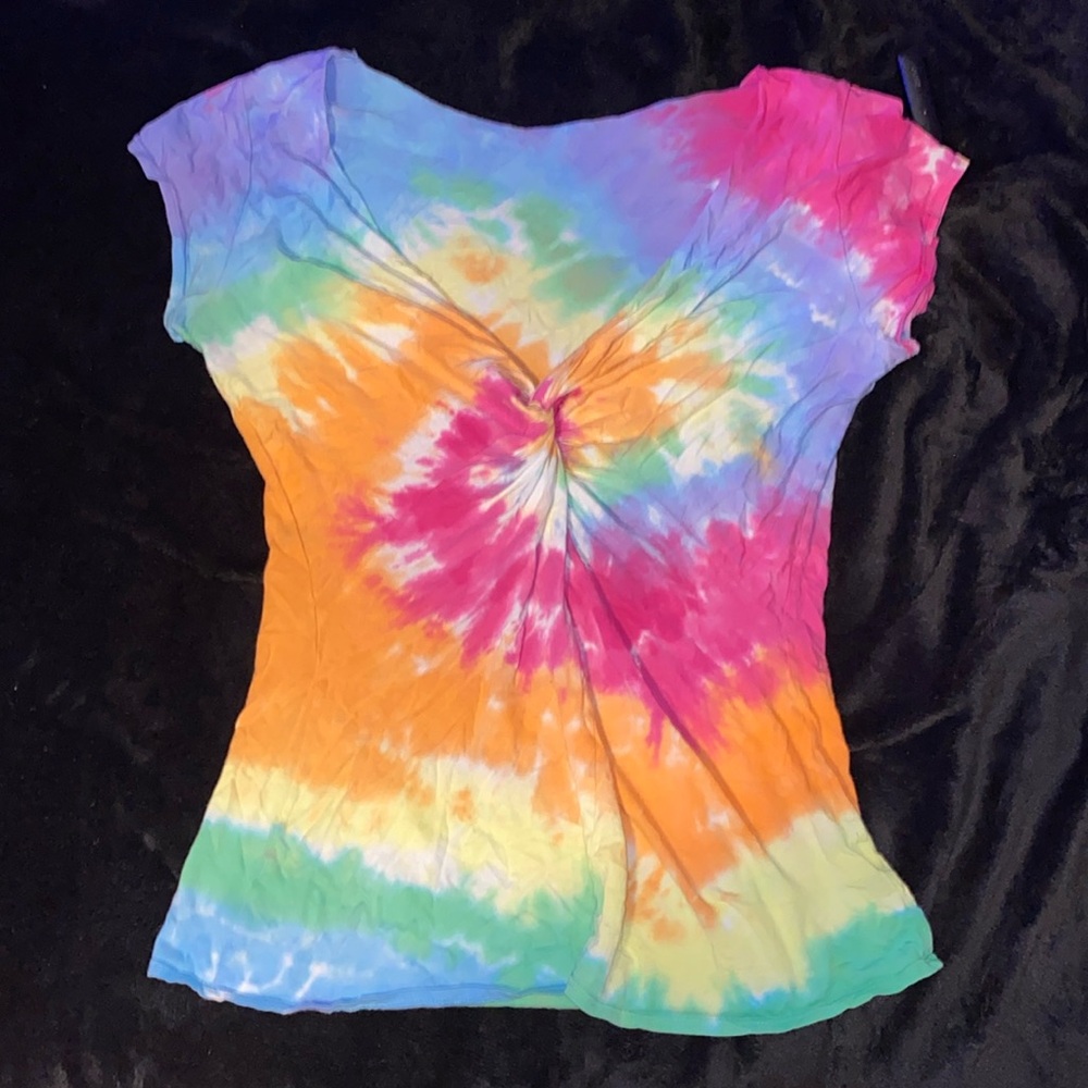 Hand made chest knot tie dye t shirt
